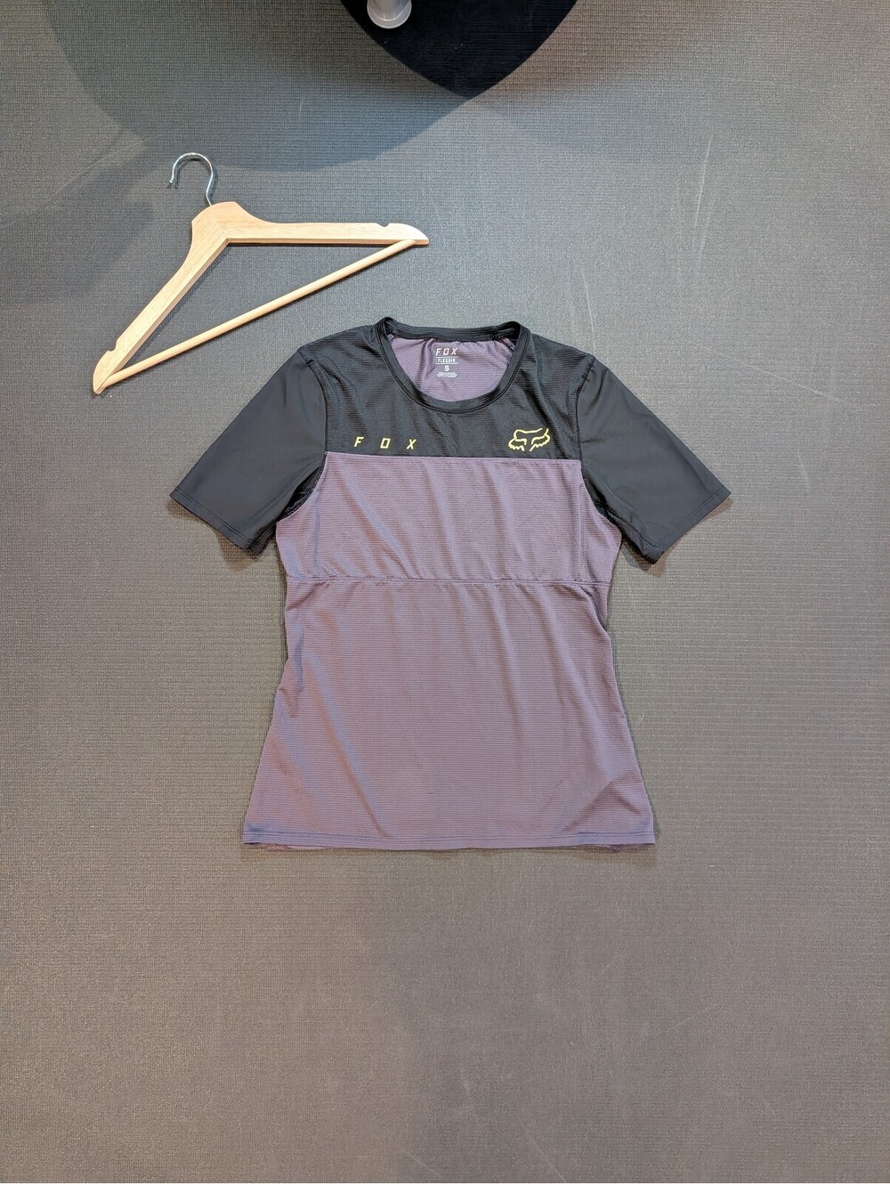 Fox Flexair MTB Jersey Womens S Purple Black Mountain Bike Short Sleeve Racing